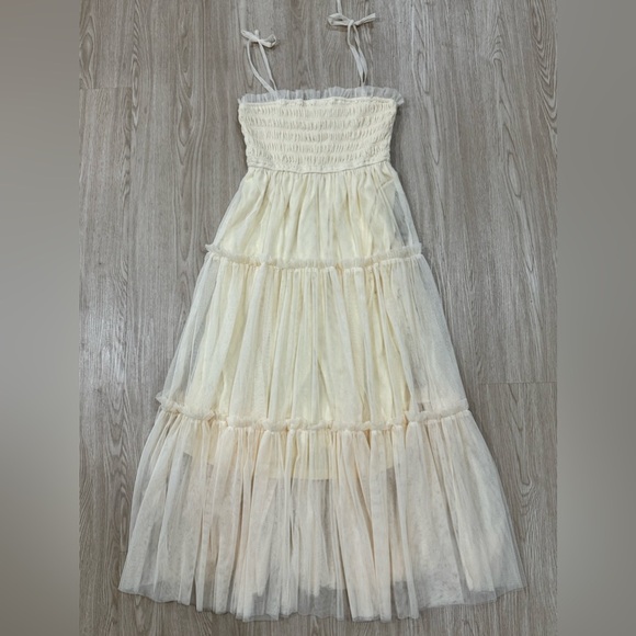 Pinkblush smocked top tulle midi dress nwot - Picture 6 of 6